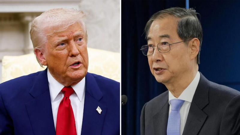 特朗普称与韩国的谈判“进展顺利”，正等待中方来电