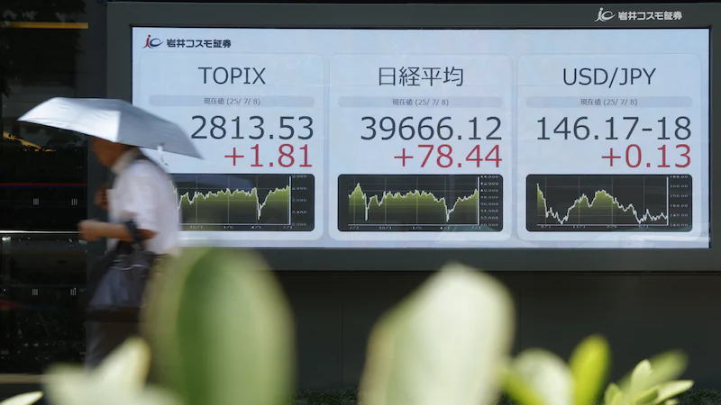特朗普发出第二批关税信，亚洲股市涨跌互现